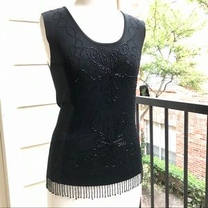 Venini fancy beaded sleeveless top